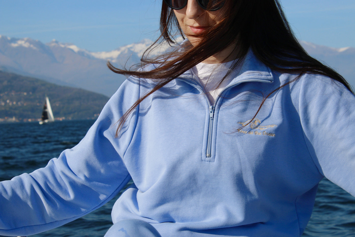 Half Zip-Up Jumper - Free as the Ocean